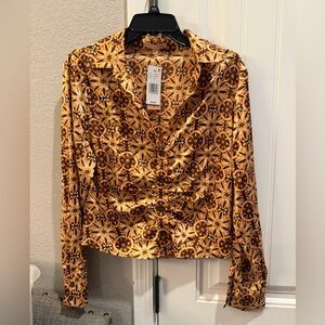 Evolutionary Patterned Women's blouse sz xl
